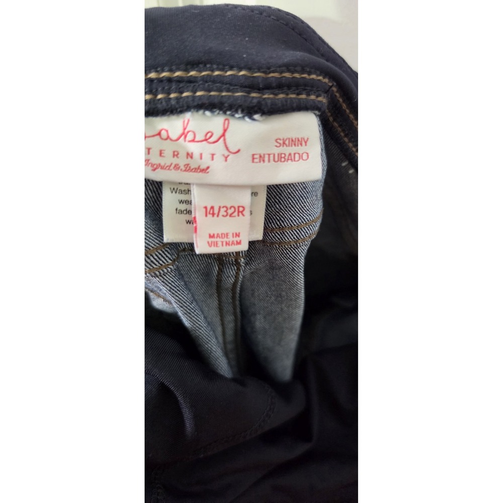 Isabel Maternity Ingrid & Isabel Skinny Jeans Womens 14/32R Dark Wash Full Panel - Picture 2 of 10